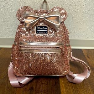 Disney LoungeFly Rose Gold Backpack